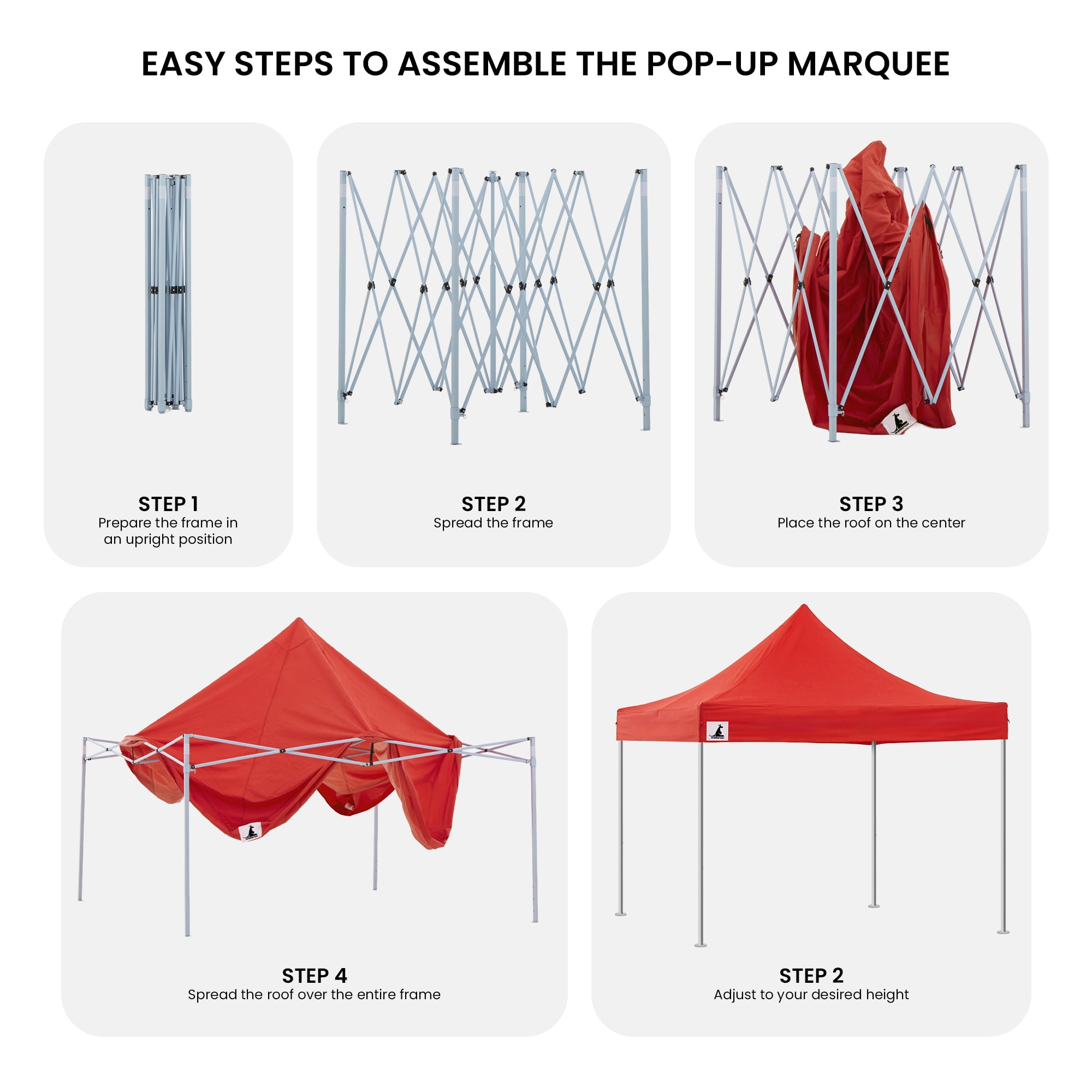 Canopies & Gazebos: Wallaroo Gazebo Tent Marquee 3x3 PopUp Outdoor  Red