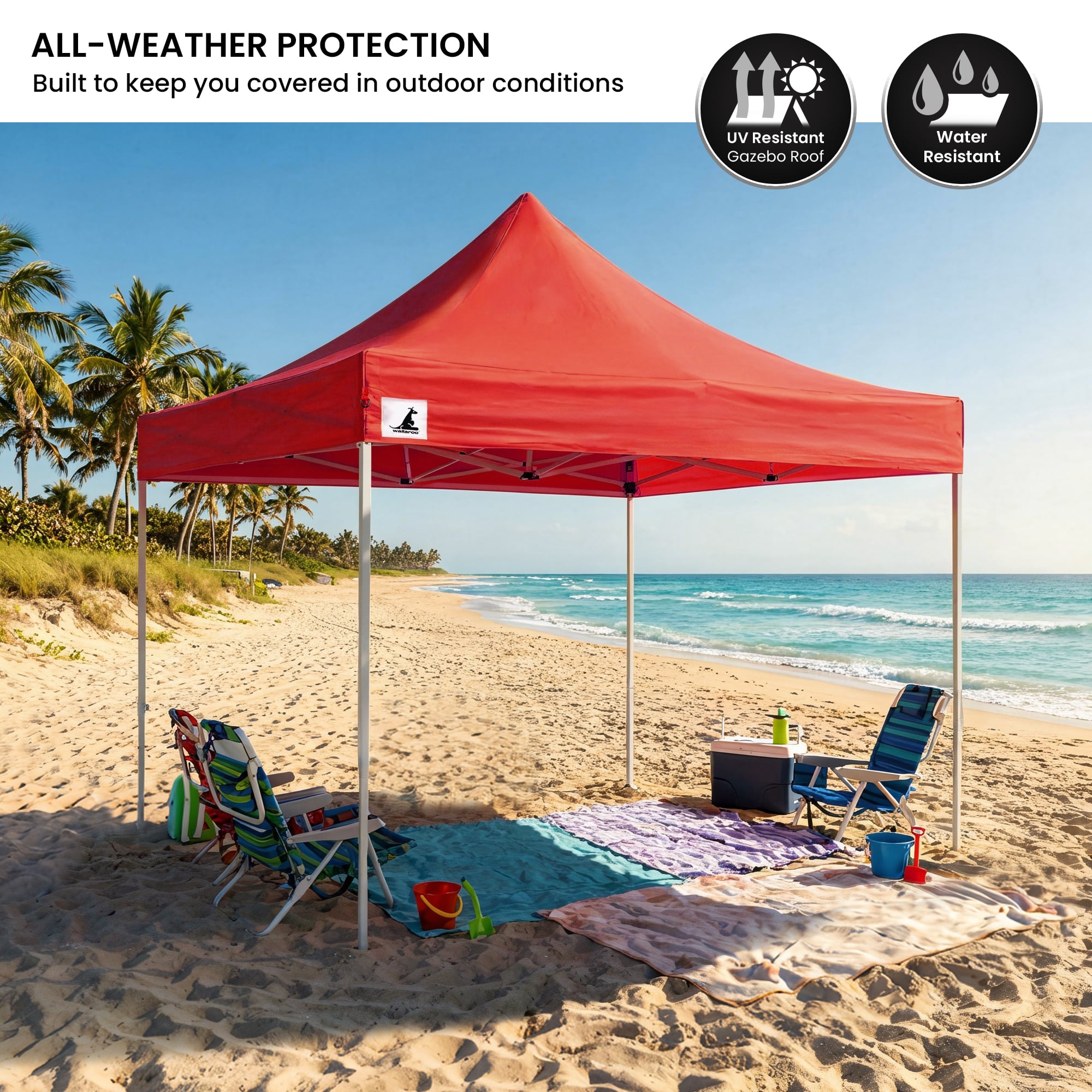 Canopies & Gazebos: Wallaroo Gazebo Tent Marquee 3x3 PopUp Outdoor  Red