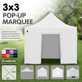 Canopies & Gazebos: Wallaroo Gazebo Tent Marquee 3x3 PopUp Outdoor Wallaroo White