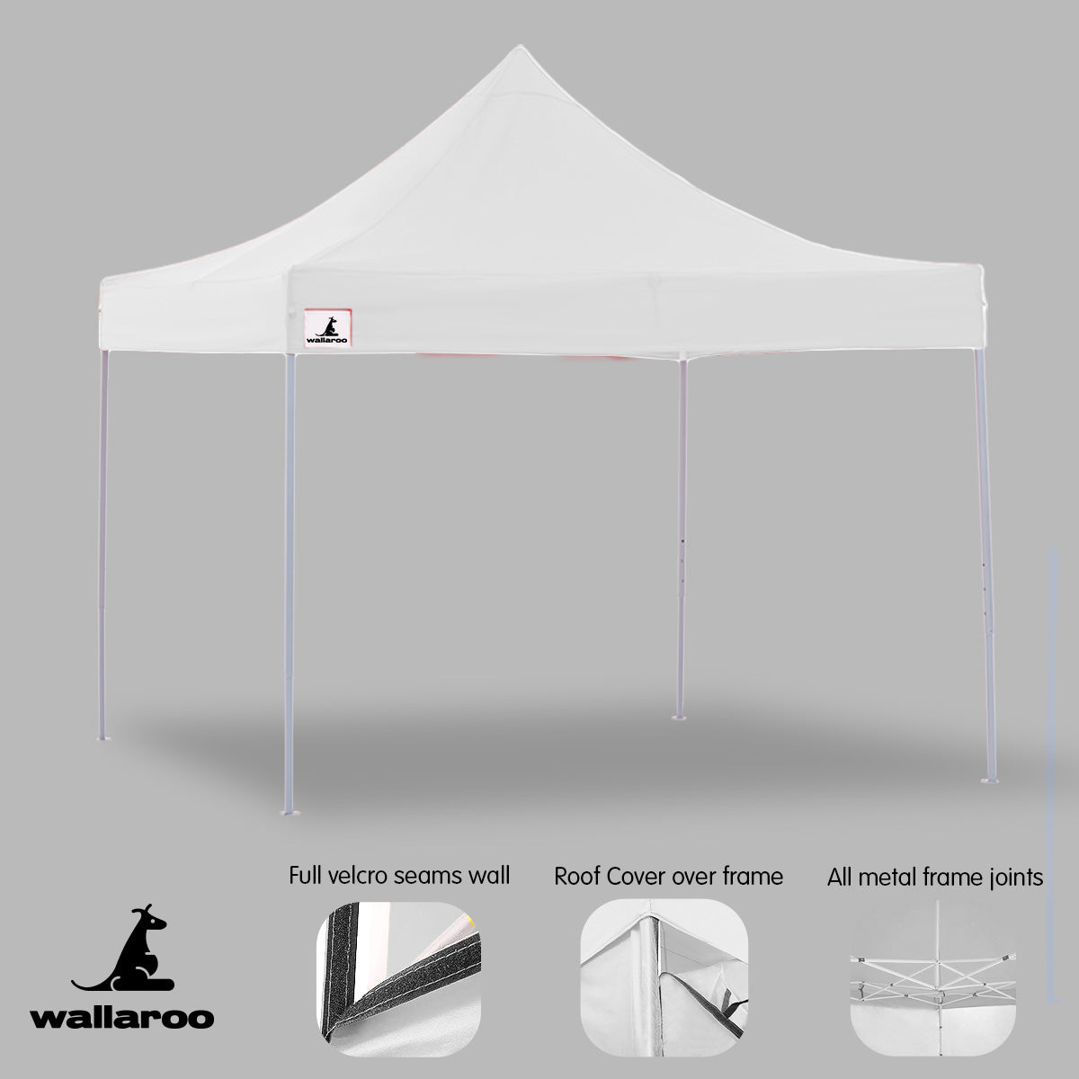 Canopies & Gazebos: Wallaroo Gazebo Tent Marquee 3x3 PopUp Outdoor Wallaroo White