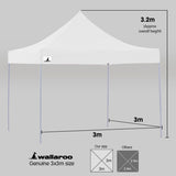 Canopies & Gazebos: Wallaroo Gazebo Tent Marquee 3x3 PopUp Outdoor Wallaroo White