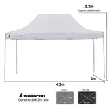 Canopies & Gazebos: Wallaroo Gazebo Tent Marquee 3x4.5m PopUp Outdoor White