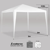 Canopies & Gazebos: Wallaroo 3x3m Outdoor Party Wedding Event Gazebo Tent - White