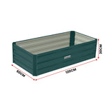 Beds & Bed Frames: Wallaroo Garden Bed 120 x 60 x 30cm Galvanized Steel - Green