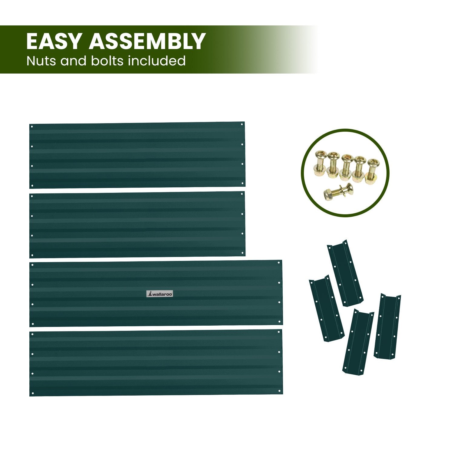 Beds & Bed Frames: Wallaroo Garden Bed 120 x 60 x 30cm Galvanized Steel - Green
