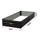 Beds & Bed Frames: Wallaroo Garden Bed 210 x 90 x 30cm Galvanized Steel - Black