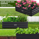 Beds & Bed Frames: Wallaroo Garden Bed 210 x 90 x 30cm Galvanized Steel - Black