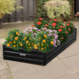 Beds & Bed Frames: Wallaroo Garden Bed 210 x 90 x 30cm Galvanized Steel - Black
