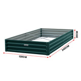 Beds & Bed Frames: Wallaroo Garden Bed 240 x 120 x 30cm Galvanized Steel - Green