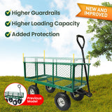 Kitchen & Dining Trolleys: Wallaroo Steel Mesh Garden Trolley Cart - Green