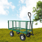 Kitchen & Dining Trolleys: Wallaroo Steel Mesh Garden Trolley Cart - Green