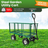 Kitchen & Dining Trolleys: Wallaroo Steel Mesh Garden Trolley Cart - Green