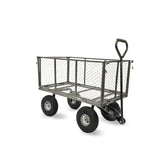 Table & Bar Stools: Wallaroo Steel Mesh Garden Trolley Cart - Hammer Grey
