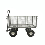 Table & Bar Stools: Wallaroo Steel Mesh Garden Trolley Cart - Hammer Grey