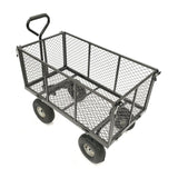 Table & Bar Stools: Wallaroo Steel Mesh Garden Trolley Cart - Hammer Grey