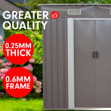 Sheds: Wallaroo 4ft x 8ft Garden Shed with Base Flat Roof Outdoor Storage - Grey