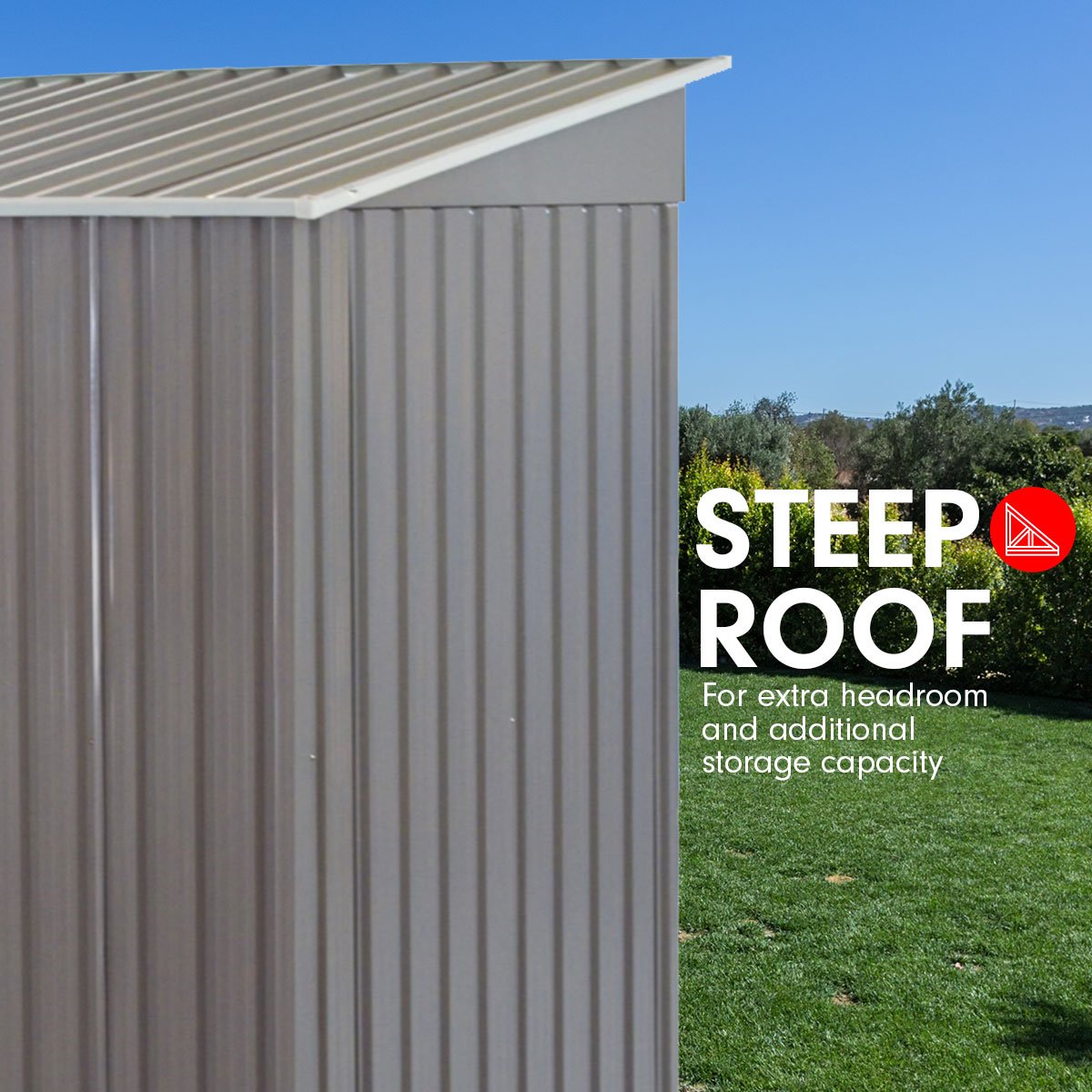 Sheds: Wallaroo 4ft x 8ft Garden Shed with Base Flat Roof Outdoor Storage - Grey
