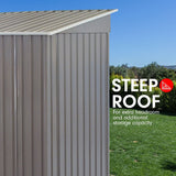 Sheds: Wallaroo 4ft x 8ft Garden Shed with Base Flat Roof Outdoor Storage - Grey
