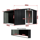 Sheds: Wallaroo Garden Shed with Semi-Closed Storage 10*8FT - Black