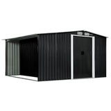 Sheds: Wallaroo Garden Shed with Semi-Closed Storage 10*8FT - Black