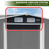 Sheds: Wallaroo Garden Shed with Semi-Closed Storage 10*8FT - Black