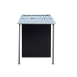 Sheds: Wallaroo 4x8ft Zinc Steel Garden Shed with Open Storage - Black