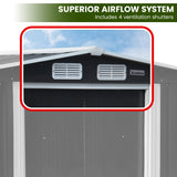 Sheds: Wallaroo 4x8ft Zinc Steel Garden Shed with Open Storage - Black