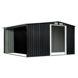 Sheds: Wallaroo Garden Shed with Semi-Close Storage 6*8FT - Black