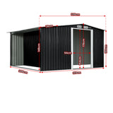 Sheds: Wallaroo Garden Shed with Semi-Close Storage 6*8FT - Black