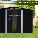 Sheds: Wallaroo Garden Shed with Semi-Close Storage 6*8FT - Black