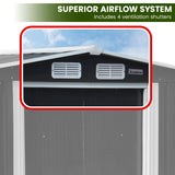 Sheds: Wallaroo Garden Shed with Semi-Close Storage 6*8FT - Black