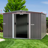 Sheds: Wallaroo Garden Shed Spire Roof 8ft x 8ft Outdoor Storage Shelter - Grey