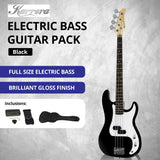 Guitars: Karrera 39in Electric Guitar Bass Tuner Music 4-String Instrument Full Size Black