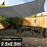 Canopies & Gazebos: Wallaroo 280gsm Outdoor Sun Shade Sail Canopy Grey Square 2.5m X 2.5m