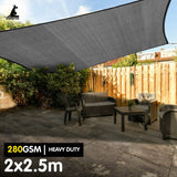 Canopies & Gazebos: Wallaroo 280gsm Outdoor Sun Shade Sail Canopy Grey - 2m X 2.5m