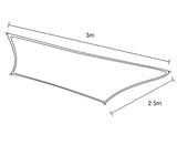 Boating Accessories: Wallaroo Rectangular Shade Sail 3m x 2.5m - Grey