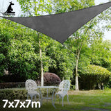 Canopies & Gazebos: Wallaroo Outdoor Sun Shade Sail Canopy Grey Triangle 7 x 7 x 7M