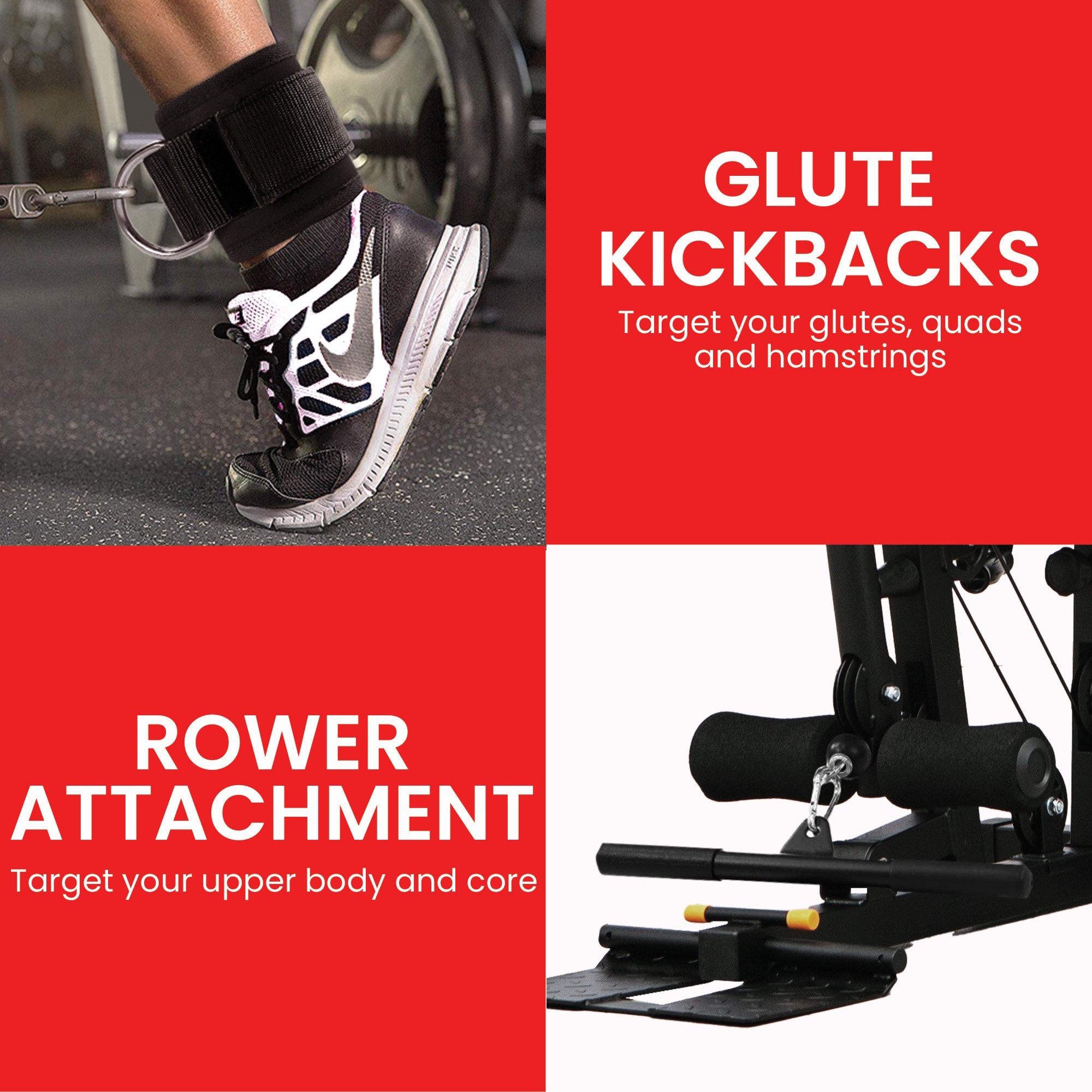 Exercise Bikes: Powertrain Jx-89 Multi Station Home Gym 68kg Weight Cable Machine