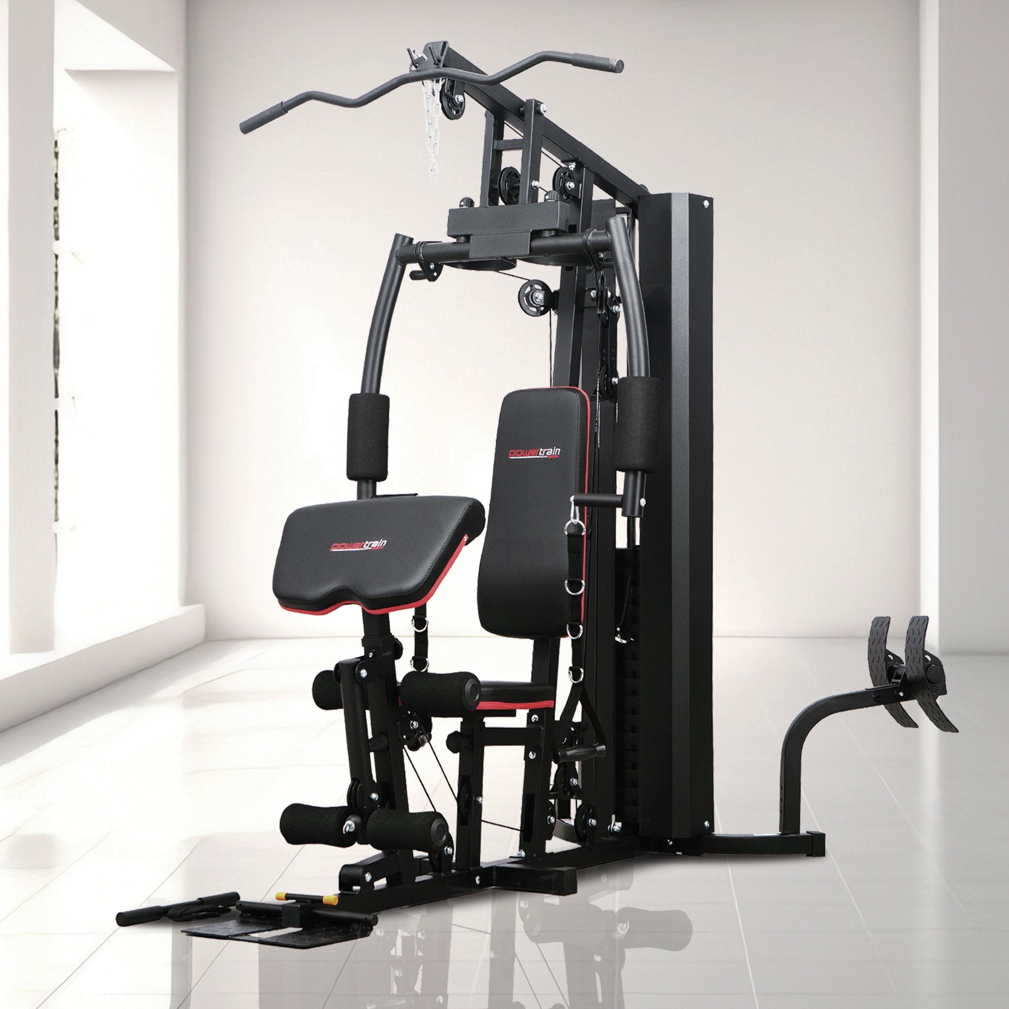 Exercise Bikes: Powertrain Jx-89 Multi Station Home Gym 68kg Weight Cable Machine