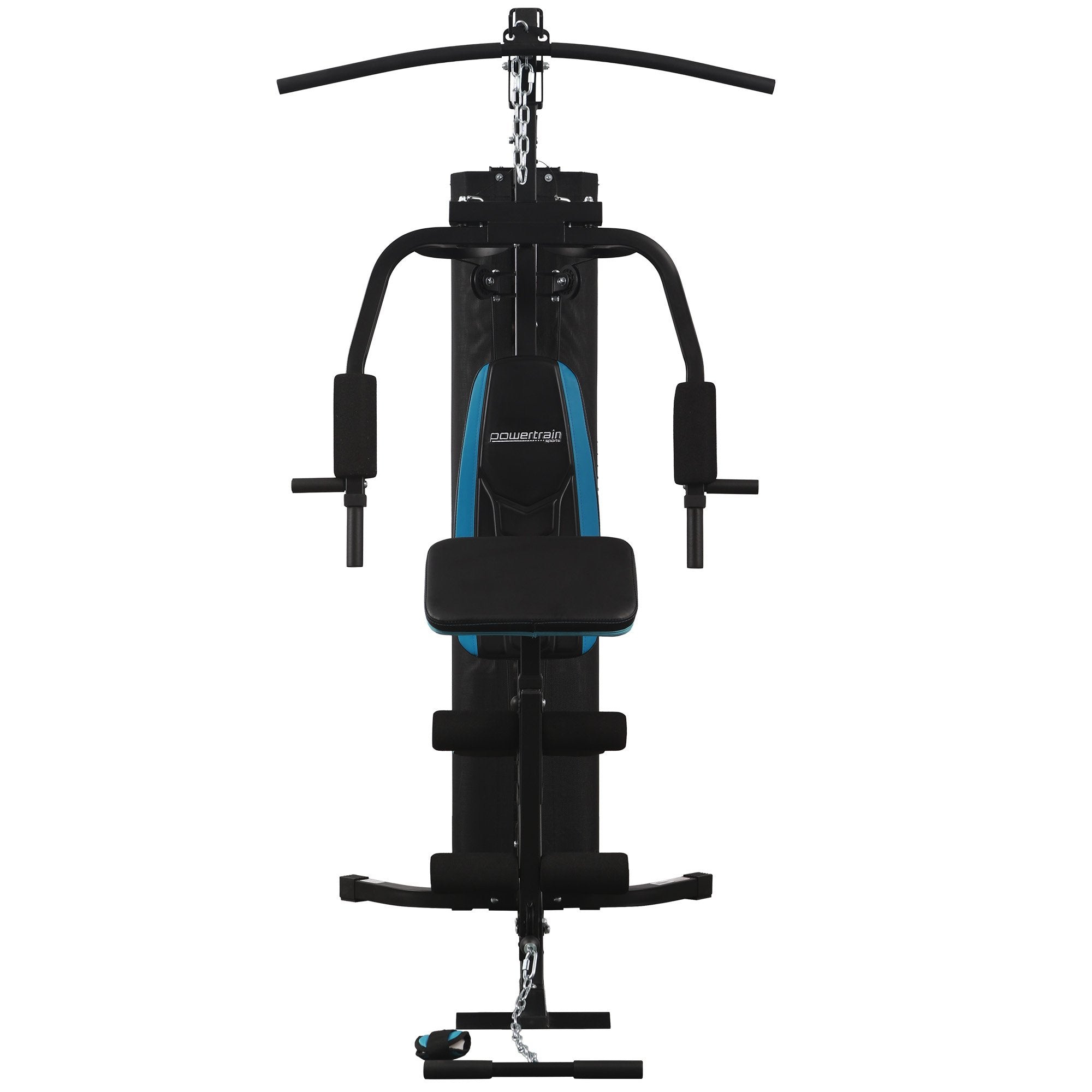 Exercise Bikes: Powertrain JX-300 Multi Station Home Gym 44kg Weight Stack Cable Machine, Curl Pad Leg Extension and Pull-down Bar