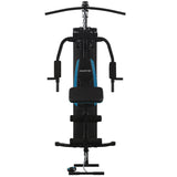 Exercise Bikes: Powertrain JX-300 Multi Station Home Gym 44kg Weight Stack Cable Machine, Curl Pad Leg Extension and Pull-down Bar