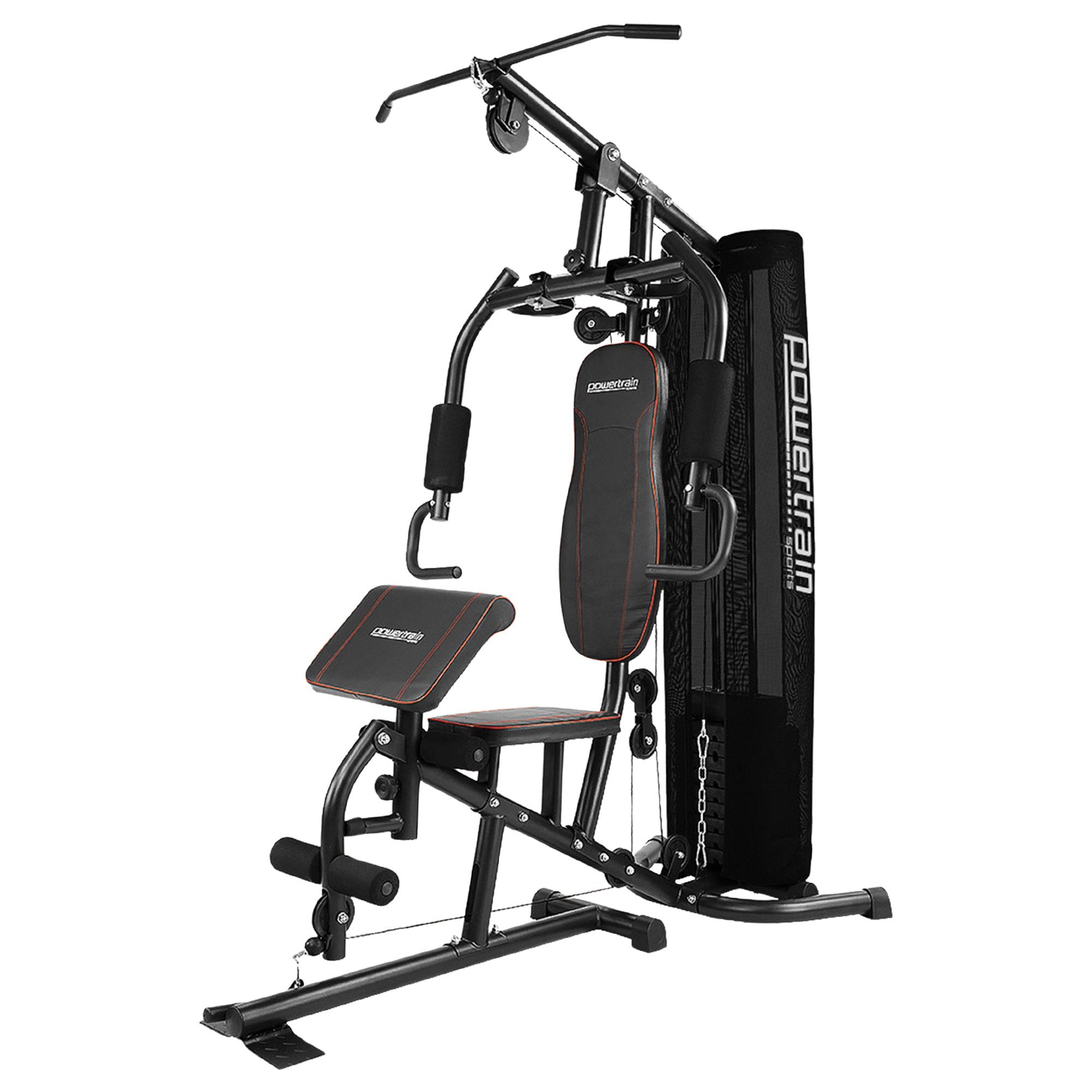 Weightlifting Machines & Racks: Powertrain Multi Station Home Gym With 68kg Weights Preacher Curl Pad