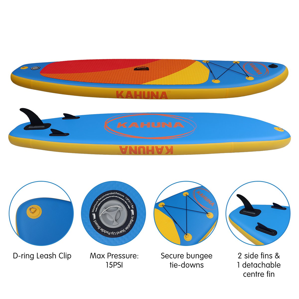 Paddleboards: Kahuna Hana Inflatable Stand Up Paddle Board 10FT w/ iSUP Accessories