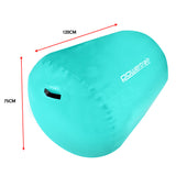 Gymnastics: Powertrain Sports Inflatable Gymnastics Air Barrel Exercise Roller 120 x 75cm - Green