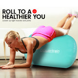 Gymnastics: Powertrain Sports Inflatable Gymnastics Air Barrel Exercise Roller 120 x 75cm - Green