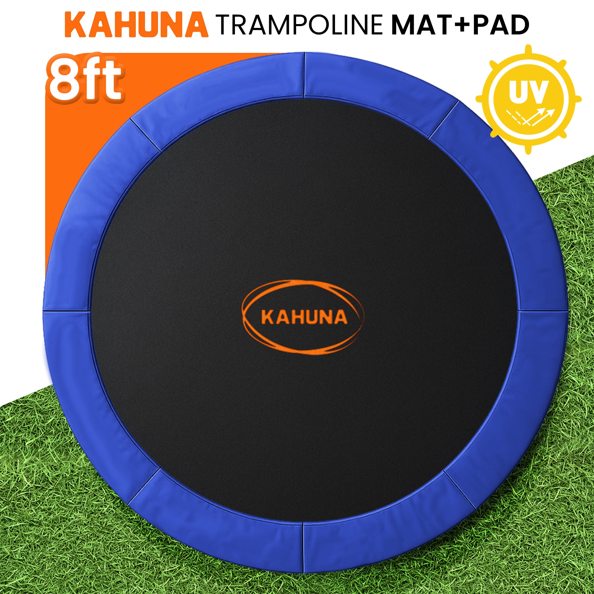 Trampolines & Accessories: Kahuna 8ft Replacement Trampoline Safety Pad Cover and Jumping Spring Mat - Blue