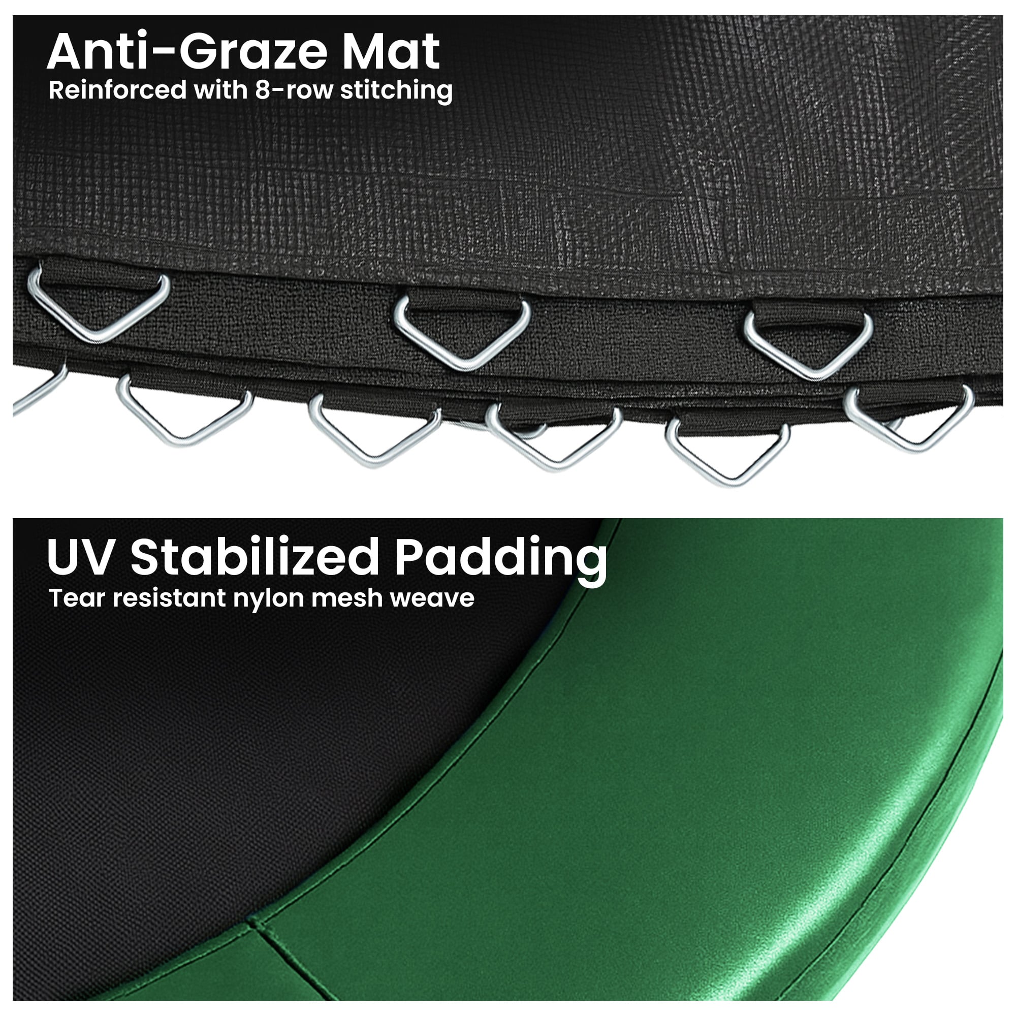 Kahuna 8ft Replacement Trampoline Safety Pad Cover and Jumping Spring Mat - Green