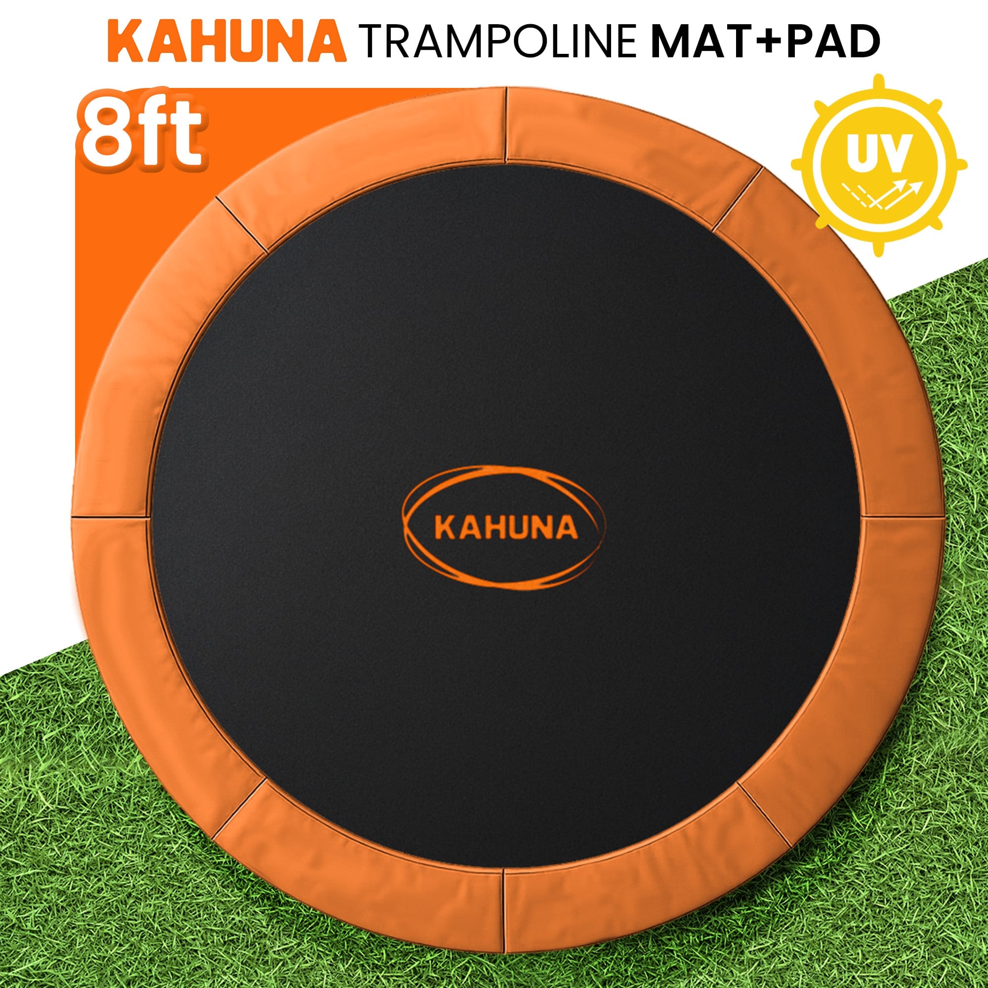 Kahuna 8ft Replacement Trampoline Safety Pad Cover and Jumping Spring Mat - Orange