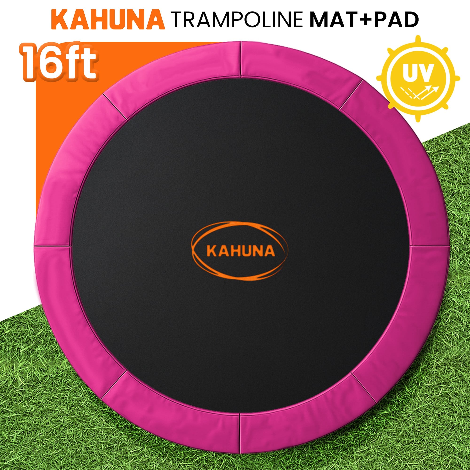 Kahuna 16ft Replacement Trampoline Safety Pad Cover and Jumping Spring Mat - Pink
