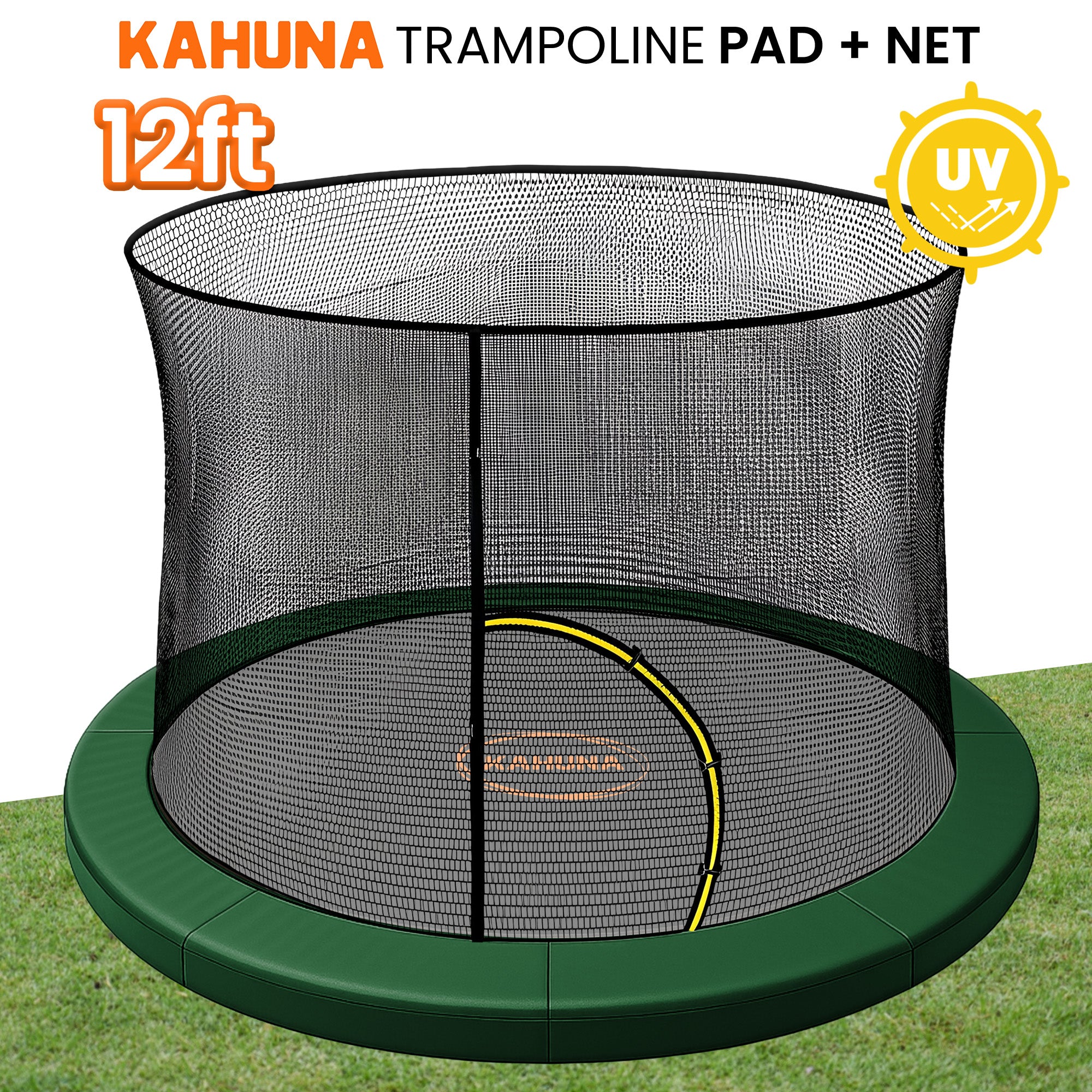 Trampolines & Accessories: Kahuna 12ft Trampoline Pad and Net - Green